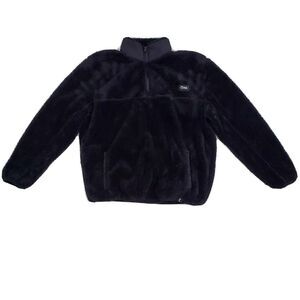 Zyia Active (Womens Medium) 1/4‎ Zip Teddy Bear Fleece Pullover Sweatshirt Black